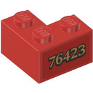 LEGO rot Backstein 2 x 2 Ecke mit 76423 Links Aufkleber (2357)