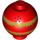 LEGO rouge Brique 2 x 2 Rond Sphere avec Gold et Dots (37837 / 49994)