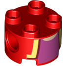 LEGO Rood Steen 2 x 2 Ronde met Gaten met Pink Toadette Top (17485 / 72278)