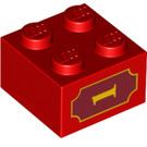 LEGO rouge Brique 2 x 2 avec '1' (3003 / 90842)