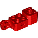 LEGO Red Brick 2 x 2 with Axle Hole, Vertical Hinge Joint, and Fist (47431)