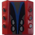 LEGO Red Brick 2 x 2 with Flanges and Pistons with Pistons On Silver / Black / Blue (30603)