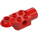 LEGO Red Brick 2 x 2 with Horizontal Rotation Joint and Socket (47452)