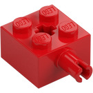 LEGO Rød Klods 2 x 2 med Pin og akselhul (6232 / 42929)