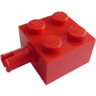 LEGO Rood Steen 2 x 2 met Pin en geen asgat (4730)