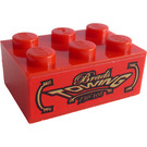 LEGO Rood Steen 2 x 3 met "Brads TOWING 730-108" Sticker (3002)