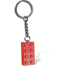 LEGO rouge Brique 2 x 4 Clé Chaîne avec Lego logo Tuile 3 x 2 Incurvé avec Trou (850154)