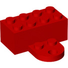 LEGO Rød Klods 2 x 4 Magnet med Plade (35839 / 90754)