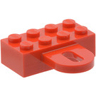 LEGO Červená Kostka 2 x 4 s Coupling, ženský (4748)