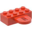 LEGO Rood Steen 2 x 4 met Coupling, Female (4748)