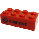 LEGO rouge Brique 2 x 4 avec 'Creative', 'Creativa' (3001)