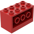 LEGO Rood Steen 2 x 4 x 2 met Gaten aan Zijkanten (6061)