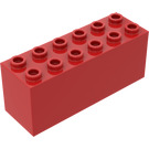 LEGO Rojo Ladrillo 2 x 6 x 2 Weight con parte inferior dividida