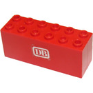 LEGO rot Backstein 2 x 6 x 2 Weight mit Weiß 'DB' Aufkleber mit geteiltem Boden