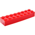 LEGO Červená Kostka 2 x 8 bez spodních trubiček s příčnými podpěrami