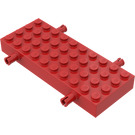 LEGO Rød Klods 4 x 10 med Hjul Holders (30076 / 66118)