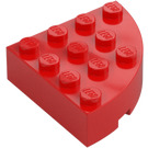 LEGO Punainen Palikka 4 x 4 Pyöreä Kulma (2577)