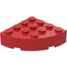 LEGO Rood Steen 4 x 4 Ronde Hoek (2577)