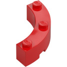 LEGO Rood Steen 4 x 4 Rond Hoek (Breed met 3 Noppen) (48092 / 72140)