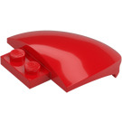 LEGO Red Brick 4 x 5 x 1.7 Round Half Circle with Plate 1 x 2 (7613)