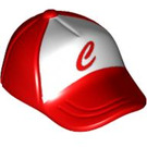 LEGO Red Cap with Short Curved Bill with 'C' (93219 / 93361)