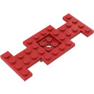 LEGO Red Car Base 10 x 4 x 0.7 with Center Hole