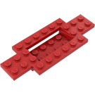 LEGO rouge Auto Base 10 x 4 x 2/3 avec 4 x 2 Centre Well (30029)