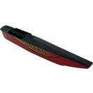 LEGO Red Catamaran Hull Assembly with Black Top with 'OCEAN' and '96' Right Sticker (50821)