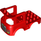 LEGO rot Chassis 4 x 8 x 3.5 Firetruck mit rot und Gelb headlights (43590)