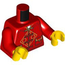 LEGO Rød Chinese Jakke Torso med Golden Diamant med fire Circles Dekoration (973 / 76382)