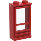 LEGO rouge Classic Porte 1 x 2 x 3 La gauche avec tenon plein avec Trou et Fixed Verre