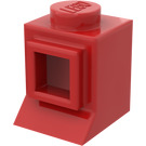 LEGO Röd Classic Fönster 1 x 1 x 1 med förlängd kant, Solid knopp