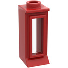 LEGO Rood Classic Venster 1 x 1 x 2 met Lang Sill met Glas