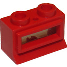 LEGO Red Classic Window 1 x 2 x 1 with Long Sill and Glass