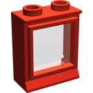 LEGO Rood Classic Venster 1 x 2 x 2 (voor gleufstenen)
