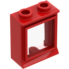 LEGO Rød Classic Vindu 1 x 2 x 2 med fast glass (73594)