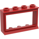 LEGO rot Classic Fenster 1 x 4 x 2 mit langem Sims