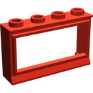 LEGO Red Classic Window 1 x 4 x 2 with Short Sill