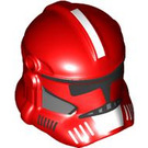 LEGO rot Clone Trooper Helm mit Löcher mit Weiß Stripe (11217 / 104260)