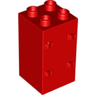 LEGO Red Column Brick 2 x 2 x 3 with Hinge fork (69714)