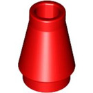 LEGO Rød Cone 1 x 1 uden top rille (4589 / 6188)