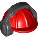LEGO Red Construction Helmet with Black Earmuffs (18899)