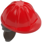 LEGO Red Construction Helmet with Dark Brown Hair (16178 / 29211)