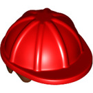 LEGO Rood Bouw Helm met Reddish Bruin Haar (16175)