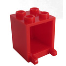 LEGO Rosso Contenitore 2 x 2 x 2 con bottoncini incassati (4345 / 30060)