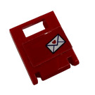 LEGO Rood Container Doos 2 x 2 x 2 Deur met Sleuf met Envelope en Hart Sticker (4346)