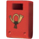 LEGO rot Container Box 2 x 2 x 2 Tür mit Slot mit Gold Mail Horn Aufkleber (4346)