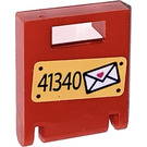 LEGO Red Container Box 2 x 2 x 2 Door with Slot with Mailbox Sticker (4346)