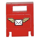 LEGO Red Container Box 2 x 2 x 2 Door with Slot with Winged Envelope Sticker (4346)