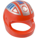 LEGO Rood Crash Helm met Blauw en Zilver (2446)